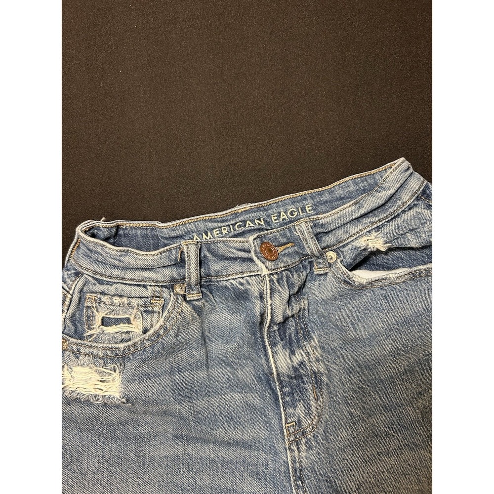 American Eagle AE Highest Rise Mom Denim Shorts Women's Cut Off Stretch 0/24 - Picture 3 of 10